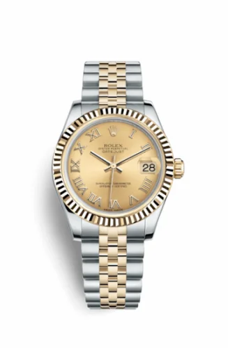 Rolex Datejust 31 Rolesor Yellow Fluted / Jubilee / Champagne Roman 178273-0087