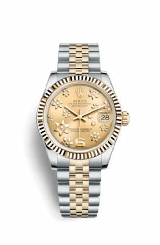 Rolex Datejust 31 Rolesor Yellow Fluted / Jubilee / Champagne Floral 178273-0092