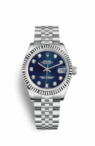 Rolex Datejust 31 Stainless Steel Fluted / Jubilee / Blue - Diamond 178274-0048