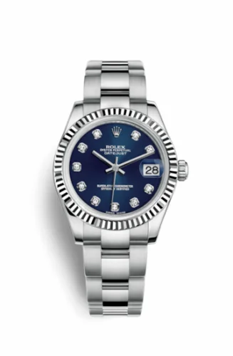 Rolex Datejust 31 Stainless Steel Fluted / Oyster / Blue - Diamond 178274-0061