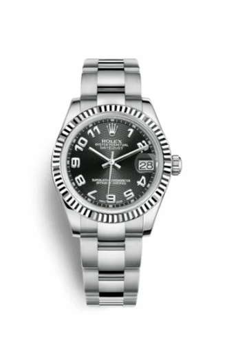 Rolex Datejust 31 Stainless Steel Fluted / Oyster / Black - Arabic 178274-0064