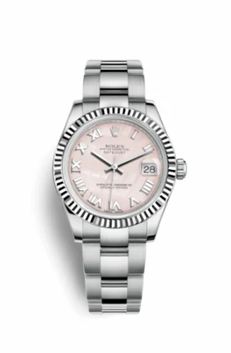 Rolex Datejust 31 Stainless Steel Fluted / Oyster / Pink MOP - Roman 178274-0068