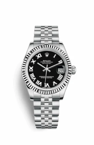 Rolex Datejust 31 Stainless Steel Fluted / Jubilee / Black - Roman 178274-0079