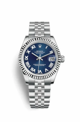 Rolex Datejust 31 Stainless Steel Fluted / Jubilee / Blue - Roman 178274-0081