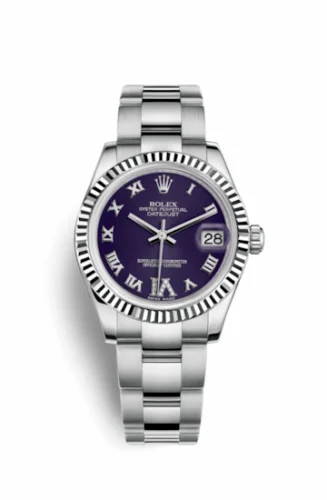 Rolex Datejust 31 Stainless Steel Fluted / Oyster / Purple - Roman 178274-0087