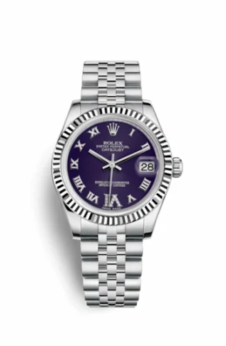 Rolex Datejust 31 Stainless Steel Fluted / Jubilee / Purple Roman 178274-0088