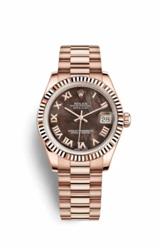 Rolex Datejust 31 Everose Fluted / President / Black MOP Roman 178275f-0004
