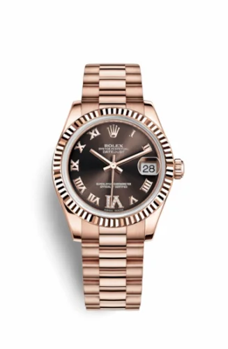 Rolex Datejust 31 Everose Fluted / President / Chocolate Roman 178275f-0031