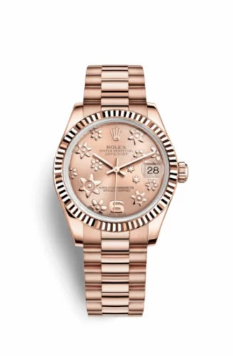 Rolex Datejust 31 Everose Fluted / President / Pink Floral 178275f-0032