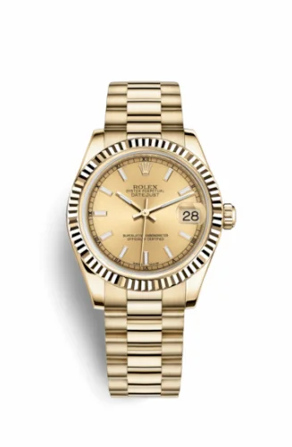 Rolex Datejust 31 Yellow Gold Fluted / President / Champagne 178278-0025