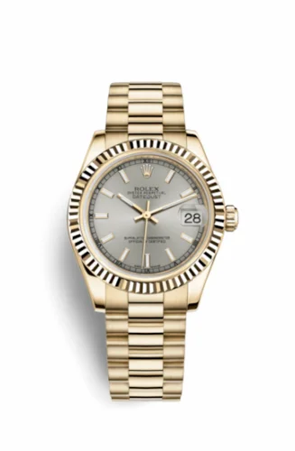 Rolex Datejust 31 Yellow Gold Fluted / President / Silver 178278-0028