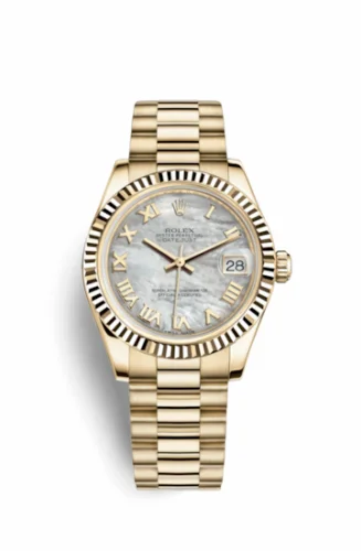Rolex Datejust 31 Yellow Gold Fluted / President / MOP Roman 178278-0038