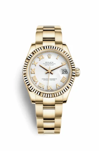 Rolex Datejust 31 Yellow Gold Fluted / Oyster / White Roman 178278-0097