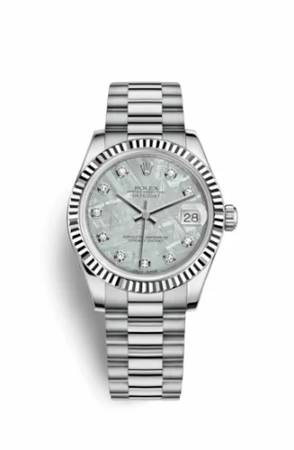 Rolex Datejust 31 White Gold Fluted / President / Meteorite 178279-0008