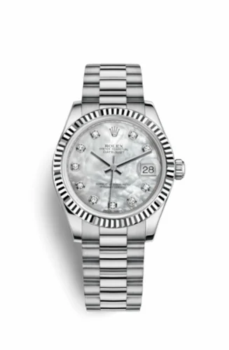 Rolex Datejust 31 White Gold Fluted / President / MOP 178279-0015