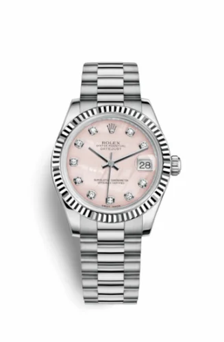 Rolex Datejust 31 White Gold Fluted / President / Pink MOP 178279-0043