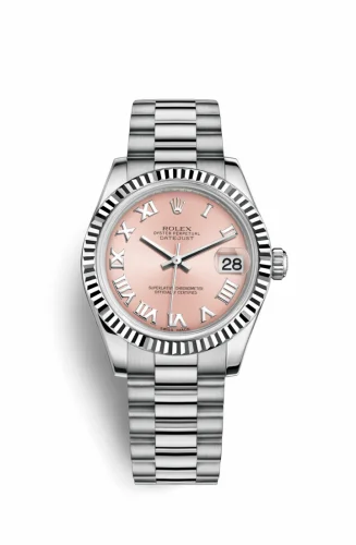 Rolex Datejust 31 White Gold Fluted / President / Pink Roman 178279-0068
