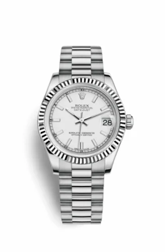 Rolex Datejust 31 White Gold Fluted / President / White 178279-0079