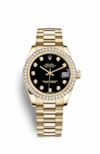 Rolex Datejust 31 Yellow Gold Diamond / President / Black Diamond 178288-0011