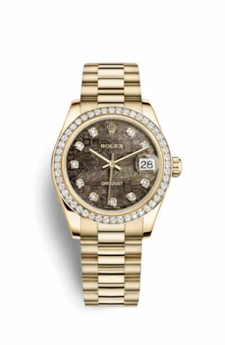 Rolex Datejust 31 Yellow Gold Diamond / President / Black MOP Computer 178288-0016