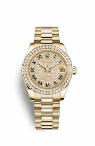 Rolex Datejust 31 Yellow Gold Diamond / President / Paved Roman 178288-0032