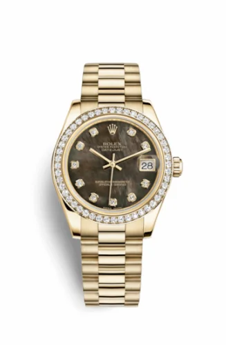 Rolex Datejust 31 Yellow Gold Diamond / President / Black MOP 178288-0045