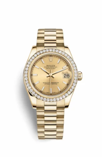 Rolex Datejust 31 Yellow Gold Diamond / President / Champagne 178288-0046