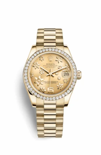 Rolex Datejust 31 Yellow Gold Diamond / President / Champagne Floral 178288-0049