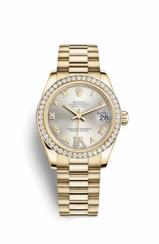 Rolex Datejust 31 Yellow Gold Diamond / President / Silver Roman 178288-0056