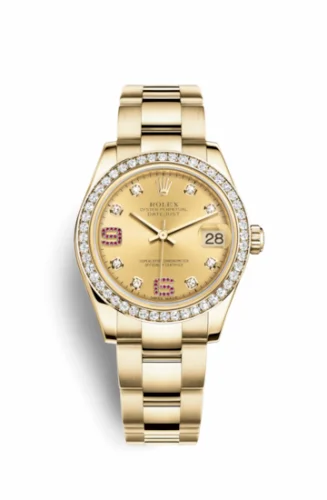 Rolex Datejust 31 Yellow Gold Diamond / Oyster / Champagne Diamonds Rubies 178288-0062
