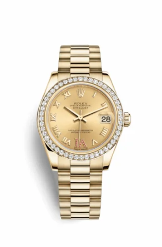 Rolex Datejust 31 Yellow Gold Diamond / President / Champagne Roman 178288-0064