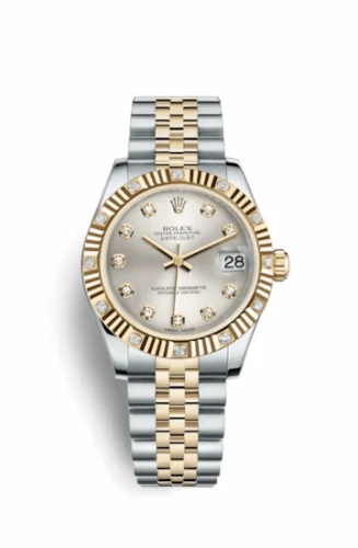 Rolex Datejust 31 Rolesor Yellow Fluted Diamond / Jubilee / Silver Diamond 178313-0027