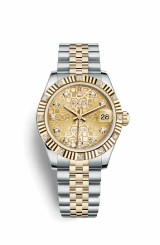 Rolex Datejust 31 Rolesor Fluted Diamond / Jubilee / Champagne Computer 178313-0030