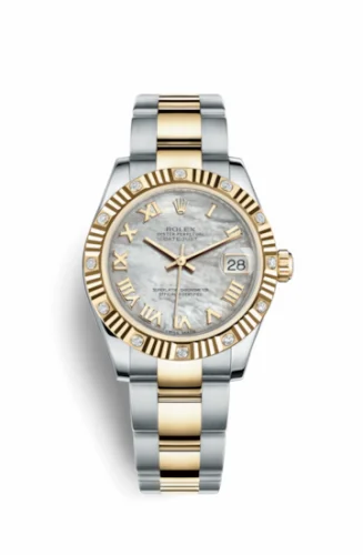 Rolex Datejust 31 Rolesor Yellow Fluted Diamond / Oyster / MOP Roman 178313-0033