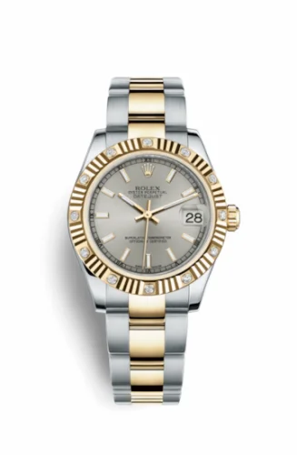 Rolex Datejust 31 Rolesor Yellow Fluted Diamond / Oyster / Silver 178313-0038