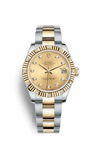 Rolex Datejust 31 Rolesor Fluted Diamond / Oyster / Champagne Diamond 178313-0041