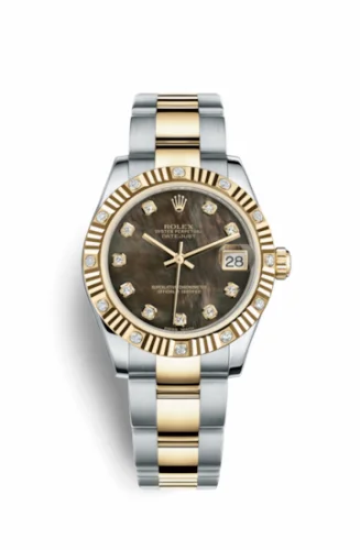 Rolex Datejust 31 Rolesor Yellow Fluted Diamond / Oyster / Black MOP 178313-0064