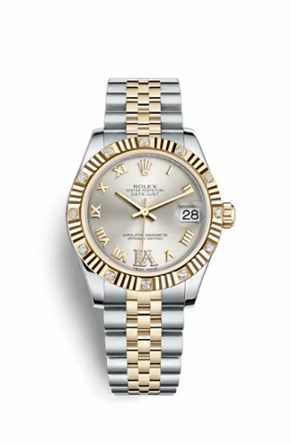 Rolex Datejust 31 Rolesor Fluted Diamond / Jubilee / Silver Roman 178313-0074