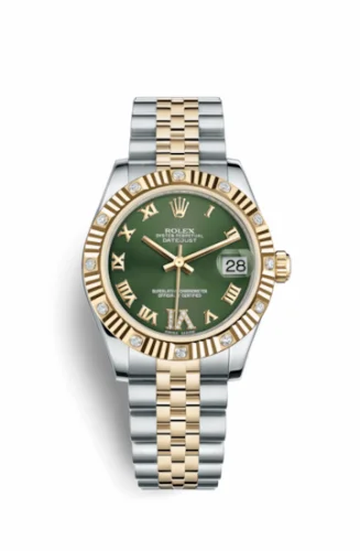 Rolex Datejust 31 Rolesor Fluted Diamond / Jubilee / Olive Roman 178313-0075