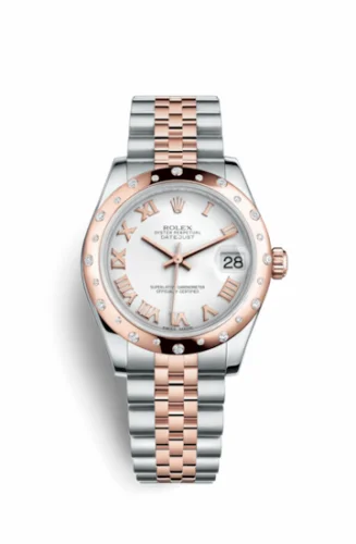Rolex Datejust 31 Rolesor Everose Domed Diamond / Jubilee / White Roman 178341-0001