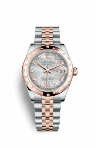 Rolex Datejust 31 Rolesor Everose Domed Diamond / Jubilee / MOP Roman 178341-0007