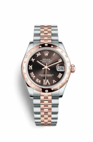 Rolex Datejust 31 Rolesor Everose Domed Diamond / Jubilee / Chocolate Roman 178341-0009