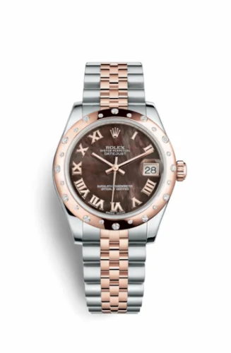 Rolex Datejust 31 Rolesor Everose Domed Diamond / Jubilee / Black MOP Roman 178341-0027