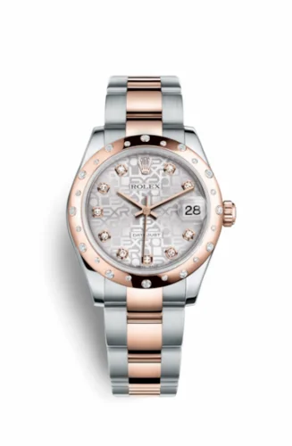 Rolex Datejust 31 Rolesor Everose Domed Diamond / Oyster / Silver Computer 178341-0036