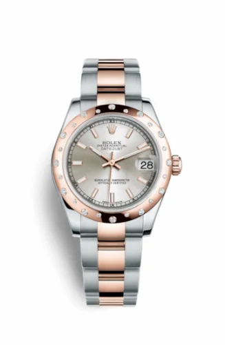 Rolex Datejust 31 Rolesor Everose Domed Diamond / Oyster / Silver 178341-0058