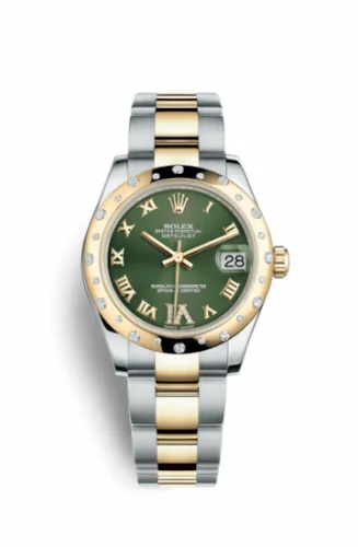 Rolex Datejust 31 Rolesor Yellow Domed Diamond / Oyster / Olive Green Roman 178343-0001
