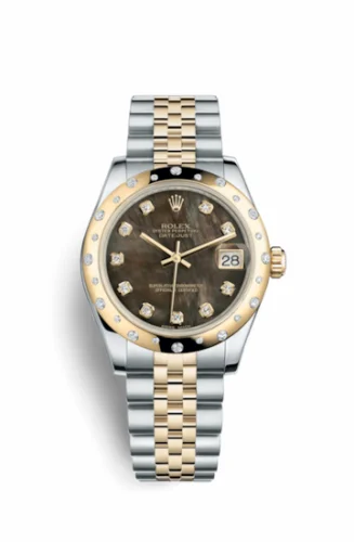Rolex Datejust 31 Rolesor Yellow Domed Diamond / Jubilee / Black MOP 178343-0010