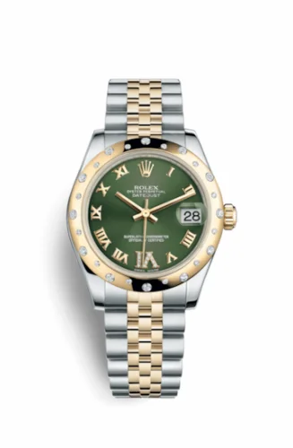 Rolex Datejust 31 Rolesor Yellow Domed Diamond / Jubilee / Olive Roman 178343-0011