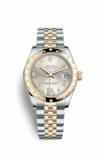 Rolex Datejust 31 Rolesor Yellow Domed Diamond / Jubilee / Silver Roman 178343-0012