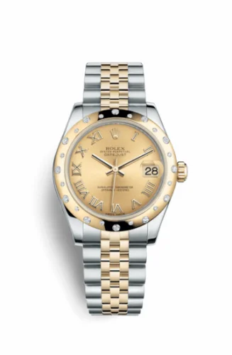 Rolex Datejust 31 Rolesor Yellow Domed Diamond / Jubilee / Champagne Roman 178343-0016